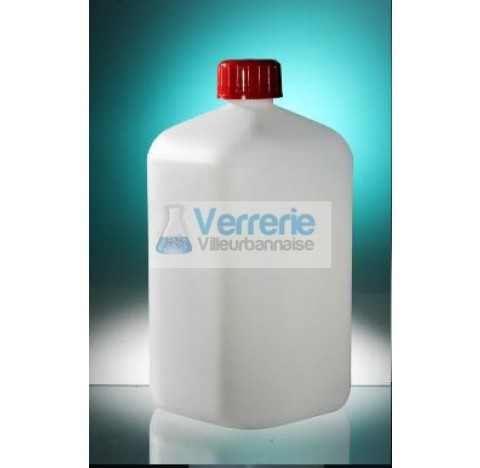 Square bottle 2L HDPE naturel height 224 diameter 26and screw cap re