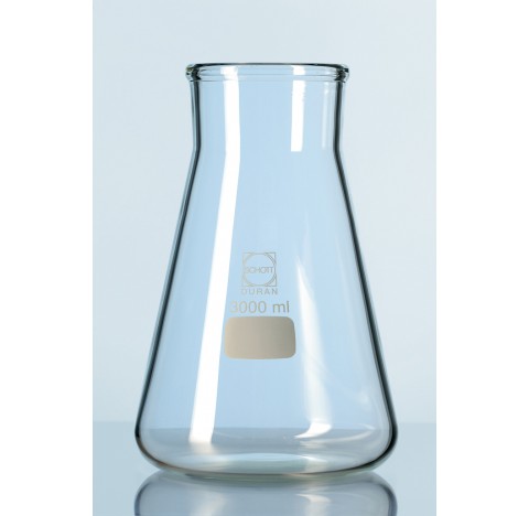 DURAN conical flask, wide neck, Erlenmeyer shape, 10000ml packing of 1