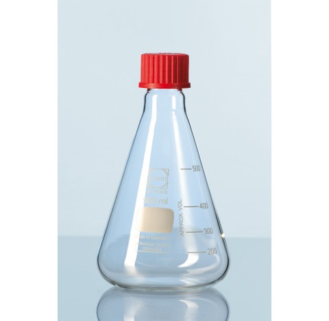 Erlenmeyer flask, graduated GL 25, 100 ml diameter 64 mm total height 105 mm without plug packing of