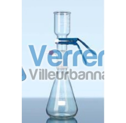 Filtration apparatus diam 47 compound : a flask with socket 45/40 male ,a connector , a Funnel gradu