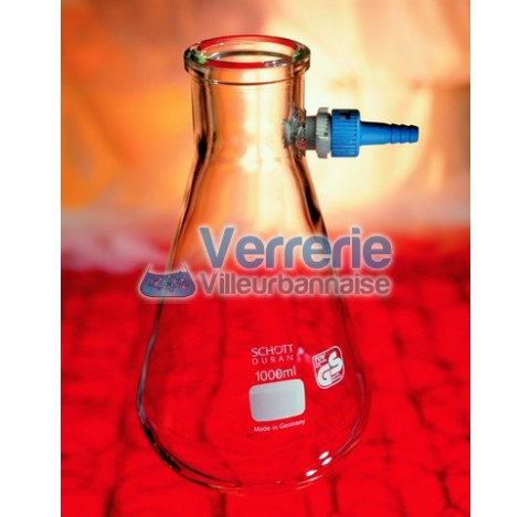 Vacuum flask 500 ml with a plastic screwthread connector Pyrex Dim: down diameter 105 mm ID neck 34 