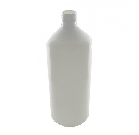 Flacon 1000 ml en PET blanc, 1 litre bague PP28