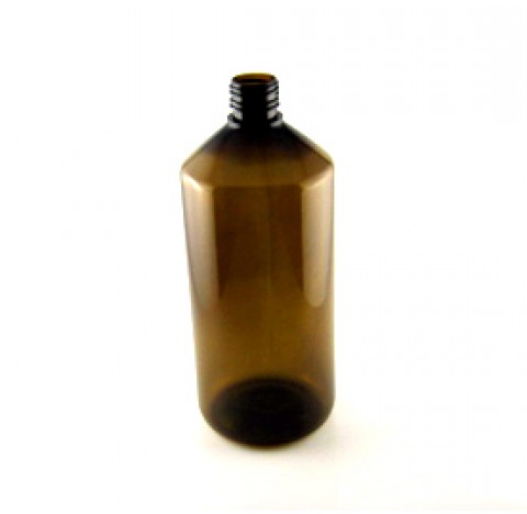 Flacon 1000 ml en PET brun, 1 litre bague PP28