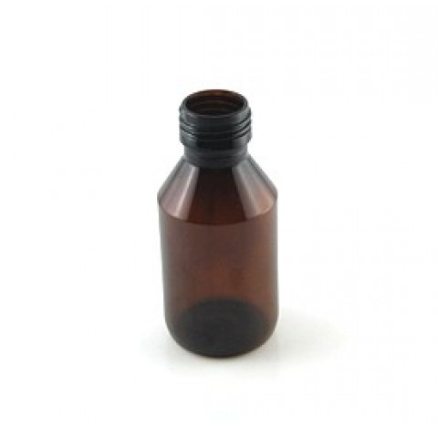 Flacon 100 ml en PET brun bague PP28