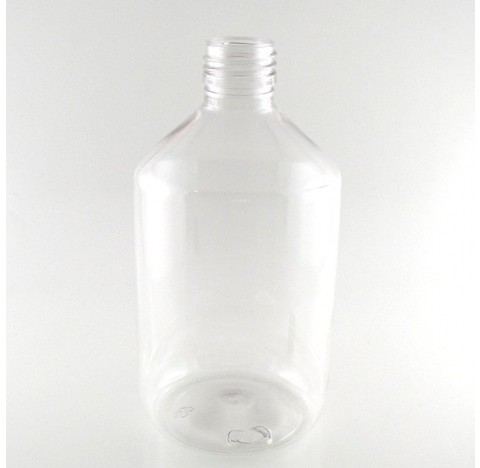Flacon 500 ml en PET clair bague PP28
