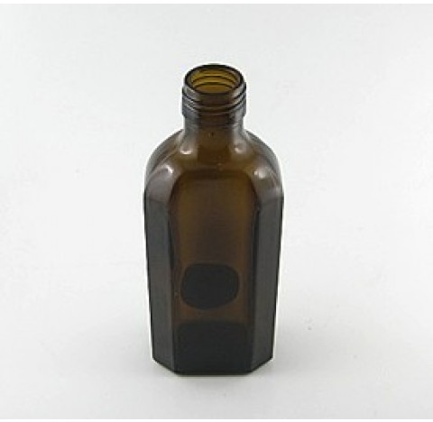 Flacon meplat 200 ml verre jaune sodocalcique jaune bague PP28