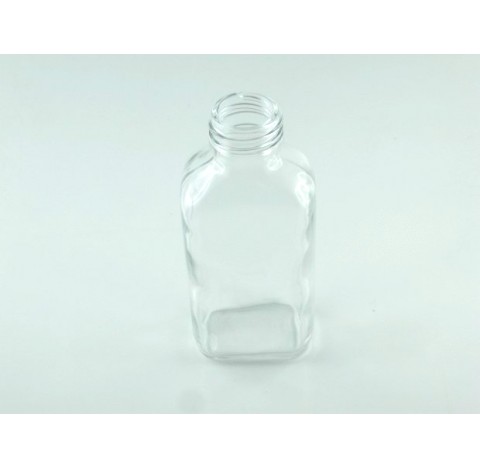 Flacon plat 125 ml verre blanc sodocalcique bague PP28