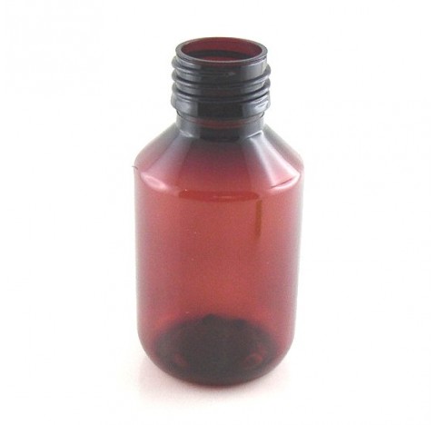 Flacon 100 ml en PET brun bague PP28