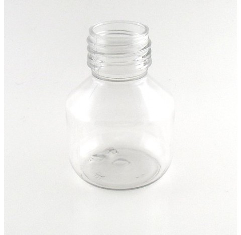 Flacon 50 ml en PET cristal bague PP28