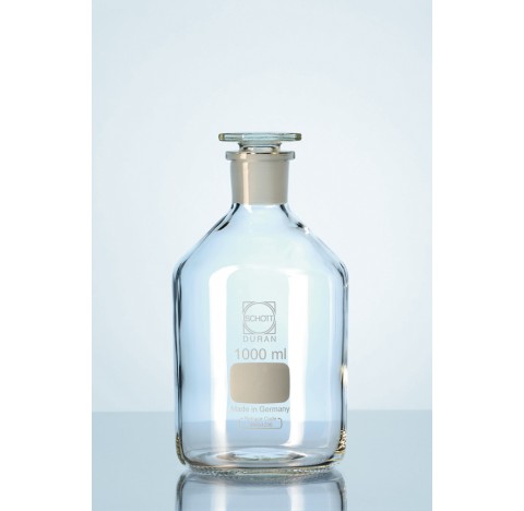 DURAN reagent bottle, narrow neck, NS 60/46, clear, with glass flat-head stopper, 10000 ml packing o