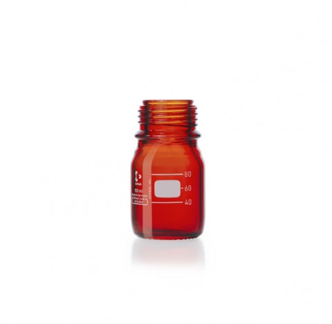 DURAN GL 45 Laboratory glass bottle, amber, without screw cap and pouring ring, 100 ml packing of 10
