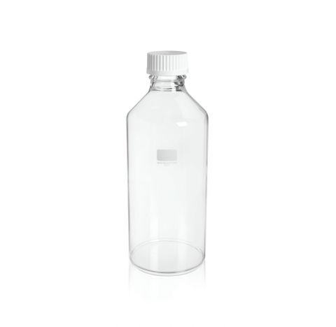 Flacon pour agitateur a rouleaux, 1380 ml avec bouchon visse 45 mm en polypropylene blanc avec bague