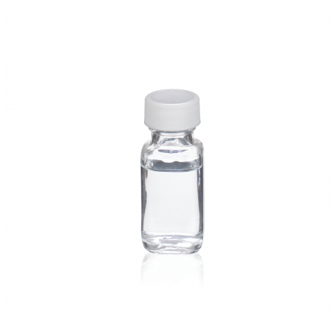 Flacon carre francais, verre clair, contenance 0,5 oz avec bouchon visse 20-400 en polypropylene bla