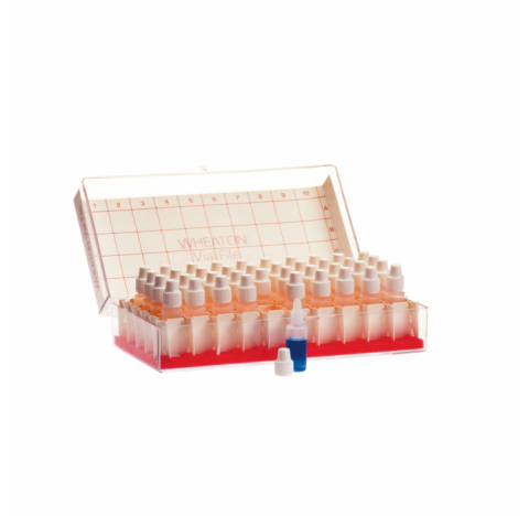 Flacons compte-gouttes dans Vial File, LDPE naturel, 3ml avec pointes et bouchons visses 8-425 premo