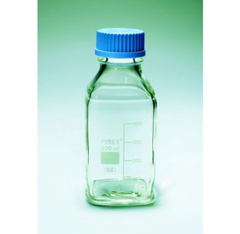 Flacon carre ISO  gradue bouche 250ml