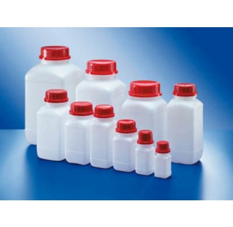 Flacon plastique PEHD de 50 ml, translucide, 14gr, col central filetage 28DIN-E, convient pour l'ali