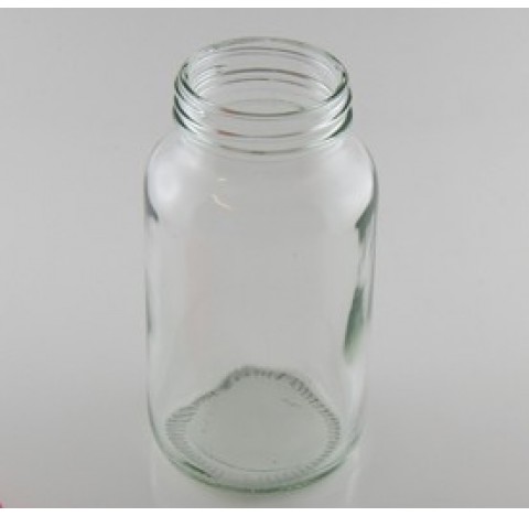Flacon pharmaceutique 250 ml col large ouverture en verre, poudrier en verre R3/48 sodocalcique bagu