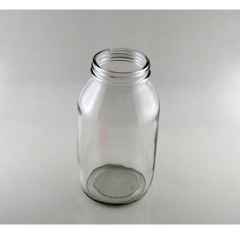 Flacon pharmaceutique 500 ml col large ouverture en verre, poudrier en verre R3/58 sodocalcique bagu