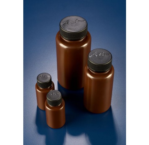 Flacon rond col large PP ambre bouche 250ml