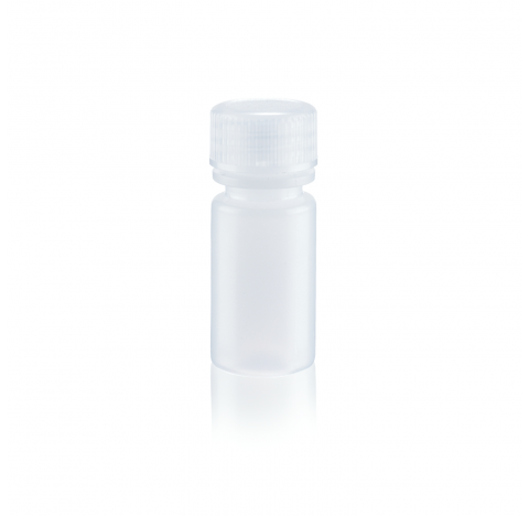 Flacon a goulot etroit antifuite 4 ml en polypropylene, 0,1 oz, avec bouchon visse 13-425, naturel, 