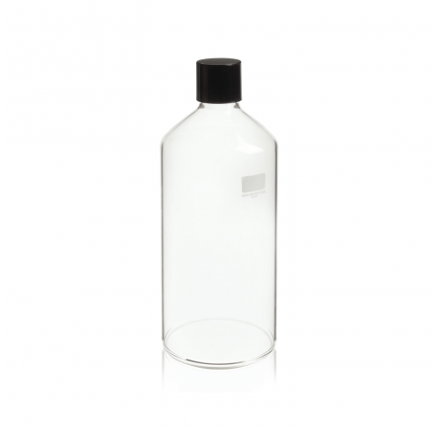 Flacon pour agitateur a rouleaux, 1380 ml avec bouchon visse 38-415 phenolique noir a joint styrene-