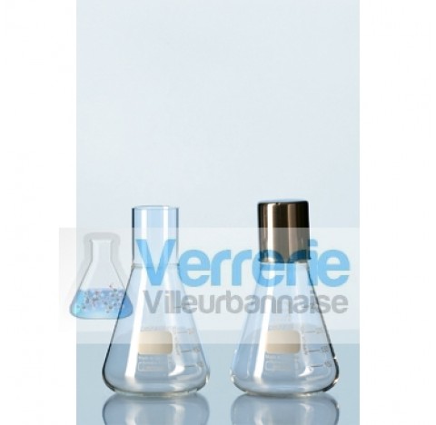 DURAN Culture flask, Erlenmeyer shape, straight neck for metal caps, 100 ml packing of 10