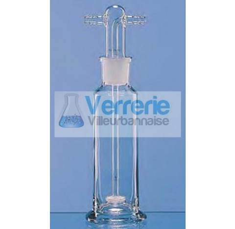Gas wash bottle 1000 ml with head 29/32 with sinter por 0 glass connection made in France