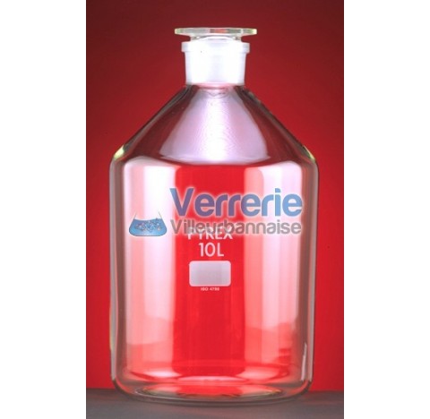 Bottle 100 ml socket 14/15 with stopper in borosilicate 3.3 Dim : height 106 mm diameter of body 54 