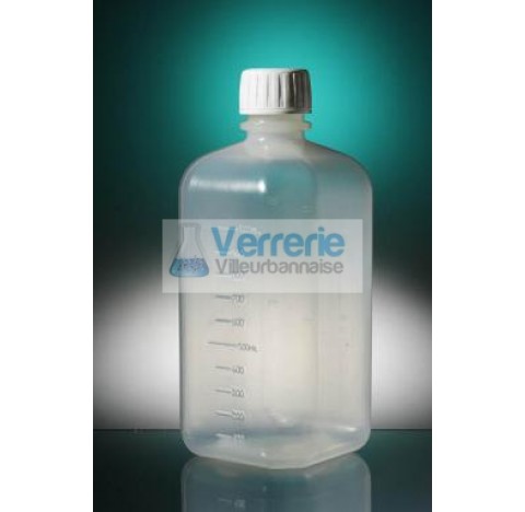 Octagonal bottle 1L PET nagraduated height 214 diameter 31and tamper evident screw cap naturel, 12/f