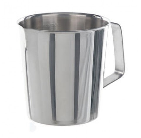 Measuring jug graduated 2 liters bottom diameter 140mm height 170mm conical forme with spout ,Stainl
