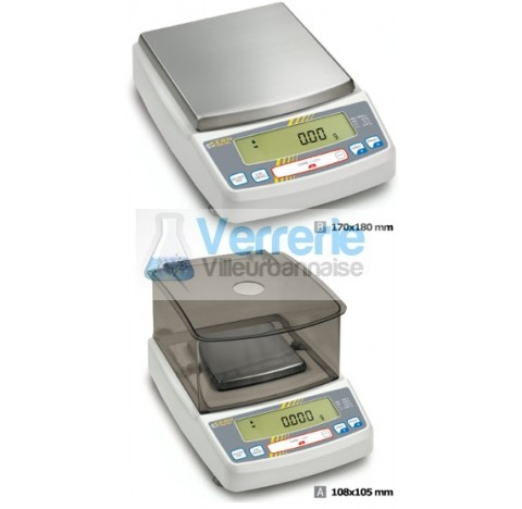 Precision balance with type approval, class II 0,01 g , 4200 g plate dimensions : 180 x 170 mm