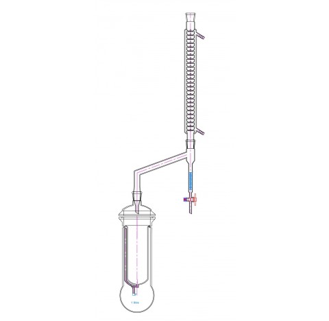 Glass apparatus Kumagawa 500 ml compound: a boiling flask 500 ml and a stand for cellulose extractio