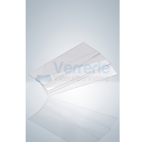 Lames porte - objet verre 76x26 mm pack de 1000 pieces bors rodes 90 degre epaisseur 0,95 - 1,05mm