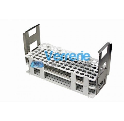 Support de tubes jusqu'a 80 degre polypropylene pour 90 microtubes diam 11/12mm pour bain marie TW8 