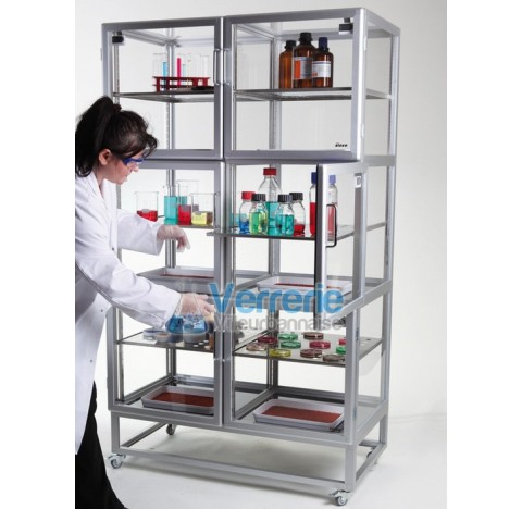 Armoire dessicateur en PMMA Vol utile 140 litres Dim. Ext. 1080 x 1870 x 580mm Dim. Int. 495 x 500 x