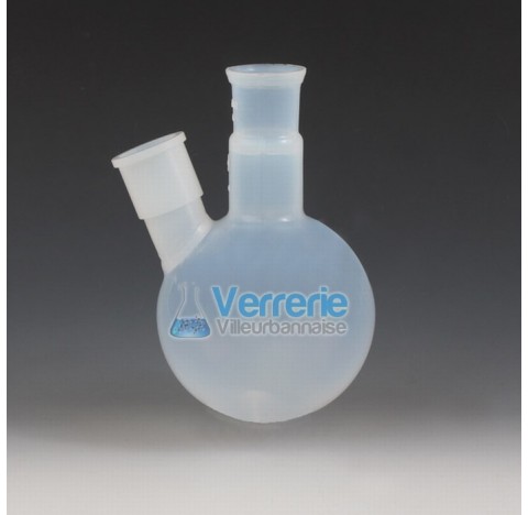 Boiling flask two necks, PFA 100 ml socket central 29/32 , lateral neck 14/23 , height 117 mm , OD o
