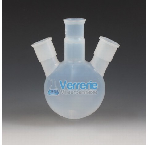 Boiling flask three necks, PFA 500 ml socket central 29/32 , lateral necks 2x 29/32 , height 177 mm 