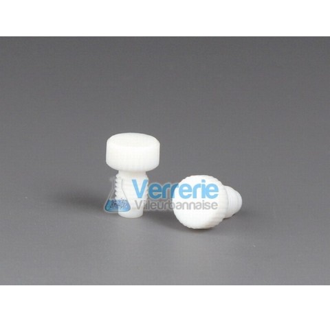 Plug, PTFE for tubing IDXOD : 1,6X3,2mm (1/16x1/8) white pieces with male thread UNF1/428G packing u