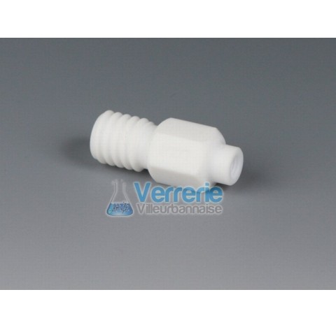 GL Transition fitting, PTFE for tubing IDxOD: 0,8x1,6 (1/32x1/16) bore diam 0,8mm thread fitting GL1