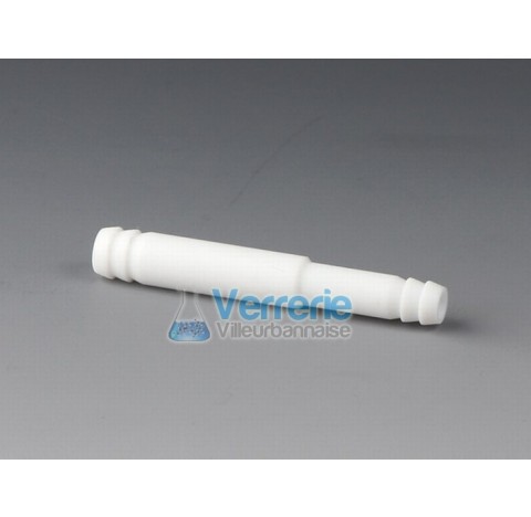Reducing tubing connector, PTFE from OD of connector 9mm to OD 6,8 mm lenght 55 mm bore diam 3 mm te