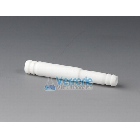 Reducing tubing connector, PTFE from OD of connector 6,8mm to OD 4,5 mm lenght 45 mm bore diam 2 mm 