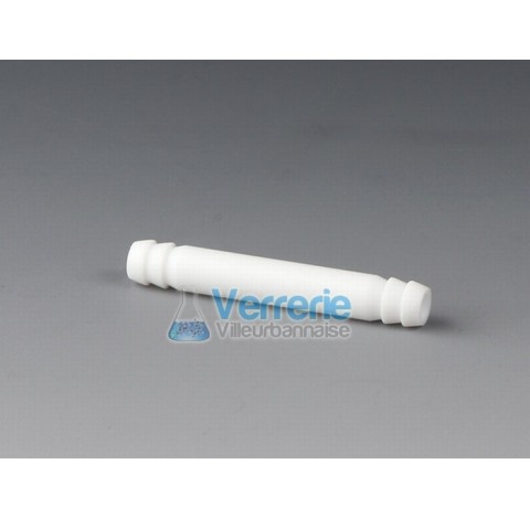 Tubing connector, PTFE OD of connectors 4,5mm bore diam 2 mm total lenght 45mm temperature resistanc