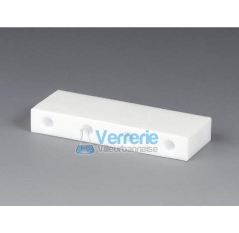 HPLC miniature manifold block, PTFE for tubing IDxOD: 0,8x1,6 (1/32x1/16) bore diam 0,8 mm ,one inle