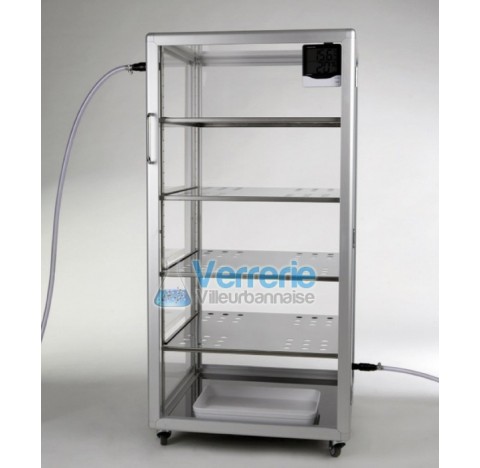 Dessicateur a gaz en PMMA Vol. utile 280Litres dim ext. 560 x 1150 x 580 dim. Int. 495 x 1030 x 540m