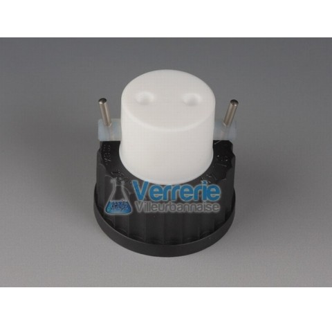 Distributor cap for bottle, PTFE thread GL45 with 4 connections with stopcock 4 X UNF1/4 28G for tub