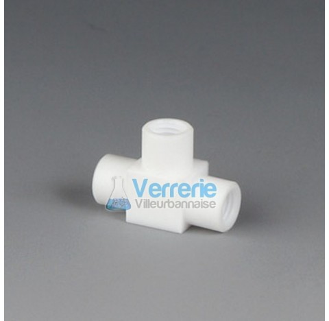 HPLC T Miniature coupling, PTFE for tubing IDxOD : 0,8x1,6 (1/32x1/16) lenght 25 mm 3 connections T 
