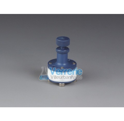 HPLC mini pressure relief valves, PTFE for tubing IDxOD: 1,6x3,2 (1/16x1/8) OD 32mm height 50 mm tem