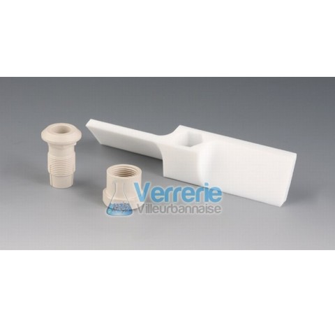 Paddle blade, PTFE and PEEK diam 140 mm height 30 mm thickness 12mm for shaft diam 16 mm wrench size