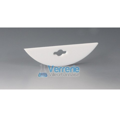 Moon-shaped stirrer blade,PTFE 50X24X3 mm bore diam 8,5 mm for ground joint 29/32 suitable for 100 m