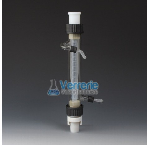 Liebig condenser vertical, PTFE length 450 mm 29/32 the distillate is exposed to PFA and PTFE temper